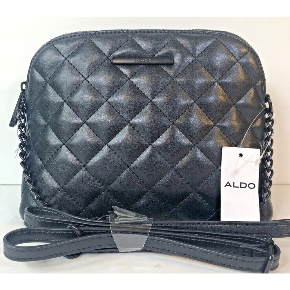 Aldo Greenwald Crossbody Bag, Diamond, Quilted, Black, Chain Strap, Chic